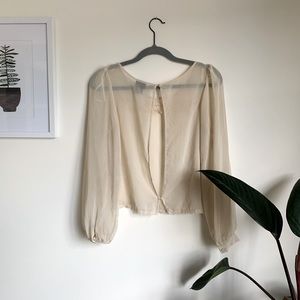 Rue 21 shirt. Lightly worn. Still great condition. Cream colored sheer top